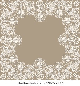 Wedding invitation or greeting card with lace border
