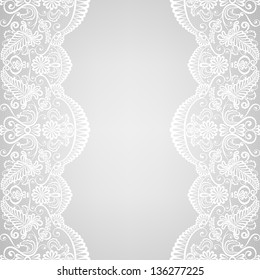 Wedding invitation or greeting card with lace border