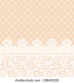 Wedding invitation or greeting card with lace border