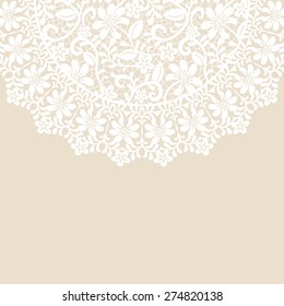 Wedding invitation or greeting card with lace border