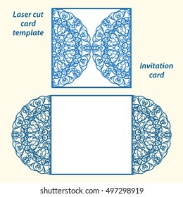Wedding invitation or greeting card with mandala lace ornament.