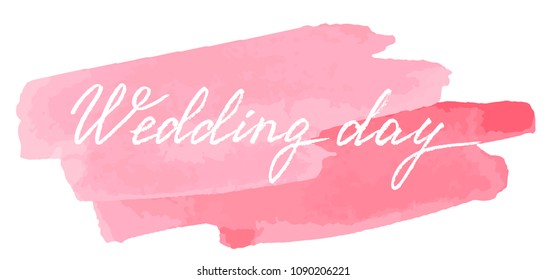 Wedding invitation or greeting card on aquarelle background.