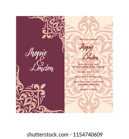 Wedding Invitation Greeting Card Template Elegant Floral