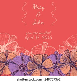 Wedding Invitation or greeting card template