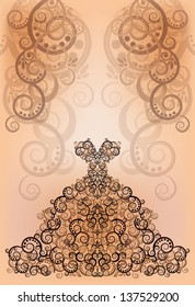 Wedding invitation greeting card, vector illustration