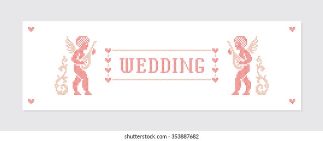 Wedding invitation. Greeting card. Vector illustration.