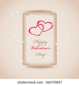 wedding invitation or greeting valentine day ard with heart decoration