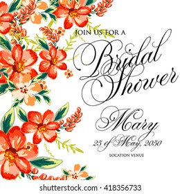Wedding invitation with hibiscus and sakura flowers, palm leaf. Wedding card or invitation with abstract floral background. Elegance pattern with flowers roses floral illustration vintage style