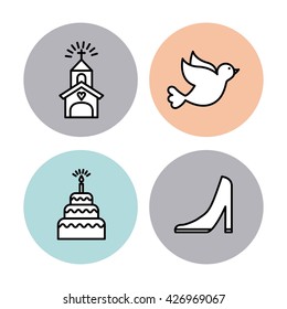 wedding invitation icon  design 