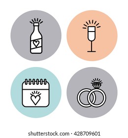 wedding invitation icon  design 