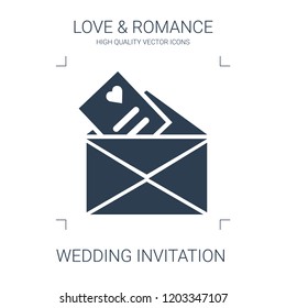 wedding invitation icon. high quality filled wedding invitation icon on white background. from love romance collection flat trendy vector wedding invitation symbol. use for web and mobile