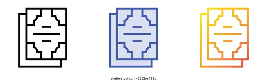 wedding invitation icon. Linear, Blue Fill and Gradient Style Design Isolated On White Background