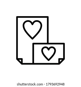 Vector del logotipo del icono de la invitación a la boda aislado. Juego de iconos de amor y boda. Stroke editable y Pixel Perfect.
