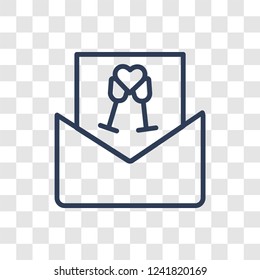 Wedding invitation icon. Trendy linear Wedding invitation logo concept on transparent background from Birthday party and wedding collection