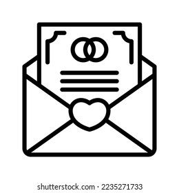 Icono de invitación de bodas ilustración de vector plantilla de logotipo aislado en fondo blanco