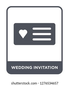 wedding invitation icon vector on white background, wedding invitation trendy filled icons from Birthday party and wedding collection, wedding invitation vector illustration