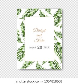 Wedding invitation Isolated Transparent Background With Gradient Mesh, Vector Illustration