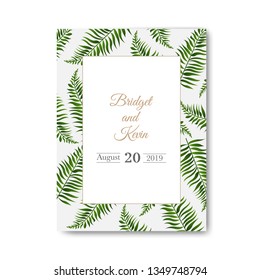 Wedding invitation Isolated White Background With Gradient Mesh, Vector Illustration
