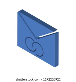 Wedding Invitation isometric left top view 3D icon