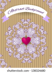 Wedding invitation. Lace background with a place for text. Vintage lace vector design.