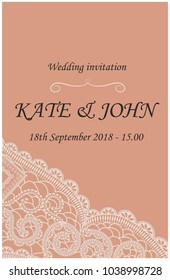 wedding invitation with lace vector illustration
