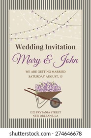 Wedding invitation with lavender