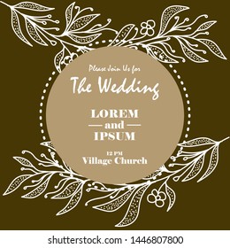 Wedding invitation with leaves succulent vector image
