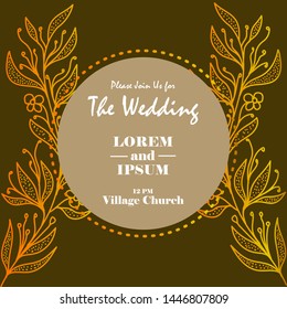 Wedding invitation with leaves succulent vector image
