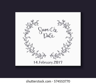 Wedding invitation with lettering decorative with flower