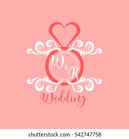 Wedding invitation Logo Design template. Vector Illustration