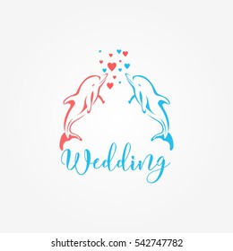 Wedding invitation Logo Design template. Vector Illustration