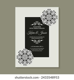 wedding invitation mandala design background