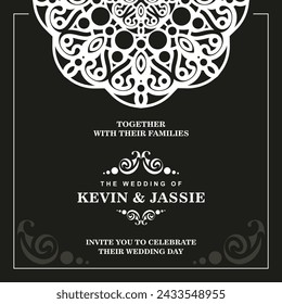 wedding invitation mandala design background