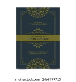 wedding invitation mandala design background