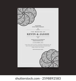 wedding invitation mandala design background