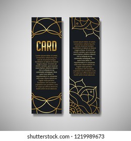 wedding invitation with mandala ornament in luxury style