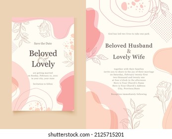 Wedding Invitation Memphis Style Template