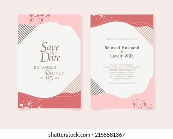 Wedding invitation memphis style template design