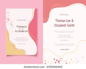 Wedding Invitation with Memphis Style Template