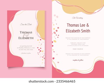 Wedding Invitation with Memphis Style Template