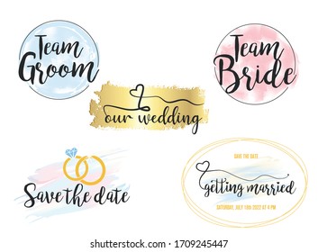 Wedding invitation modern design elements; designers toolkit