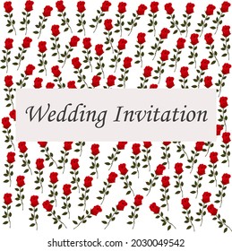 Invitación a la boda con fondo blanco. Ilustración vectorial.