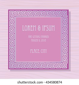 Wedding invitation on wooden background