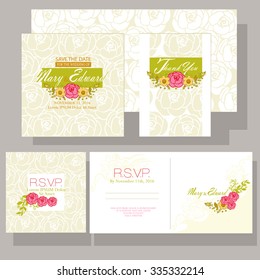 Wedding invitation ornamented with color flowers. Design of the Resource ReSerVation Protocol