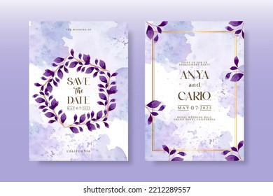 Wedding Invitation Pack With Floral Watercolor