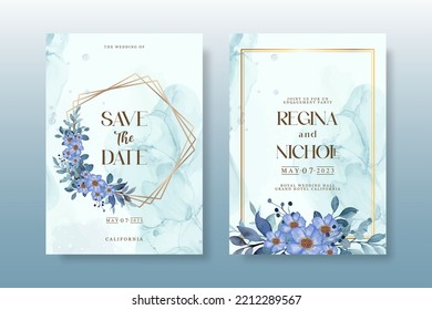 Wedding Invitation Pack With Floral Watercolor