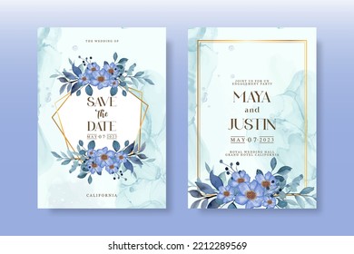 Wedding Invitation Pack With Floral Watercolor