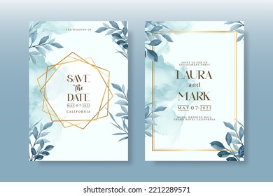 Wedding Invitation Pack With Floral Watercolor