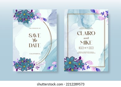 Wedding Invitation Pack With Floral Watercolor