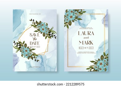 Wedding Invitation Pack With Floral Watercolor